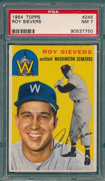1954 Topps #245 Roy Sievers PSA 7