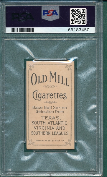 1909-1911 T206 Bernhard Old Mill Cigarettes PSA 3 *Southern League*