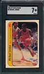 1986 Fleer Basketball Sticker #8 Michael Jordan SGC 7 *Rookie*