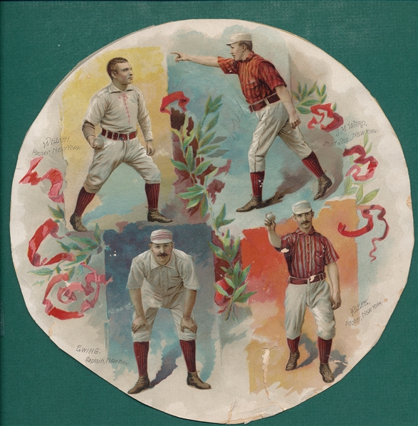 1889 A35 Goodwin Baseball Round Album Cover with Ewing, Keefe, Ward & Welch