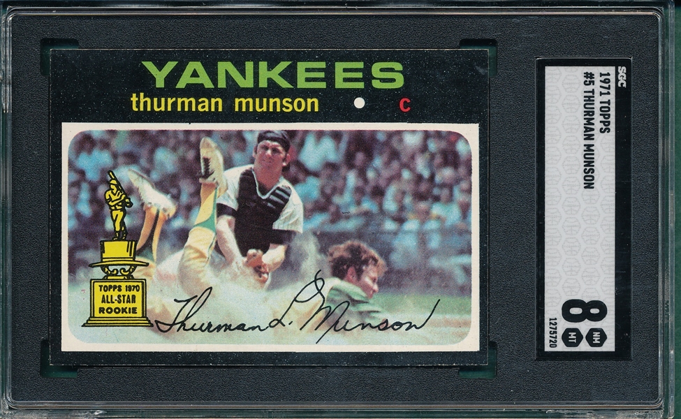 1971 Topps #5 Thurman Munson SGC 8