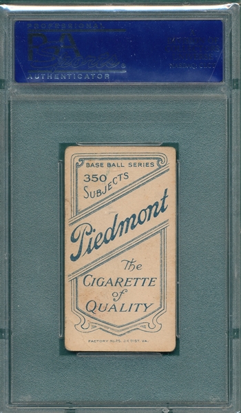 1909-1911 T206 Chase, Dark Cap, Piedmont Cigarettes PSA 2