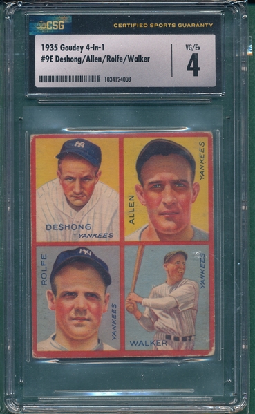1935 Goudey #9E Yankees CSG 4