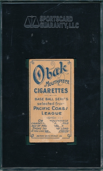 1909 T212-1 Breckenridge Obak Cigarettes SGC 10