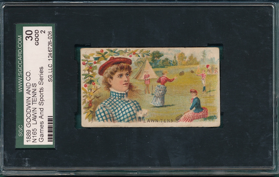 1889 N165 Lawn Tennis, Game & Sports Series, Goodwin & Co., SGC 30