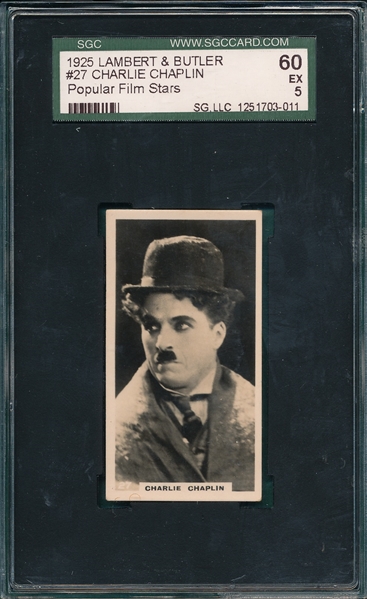 1925 Lambert & Butler #27 Charlie Chaplin, Popular Film Stars SGC 60
