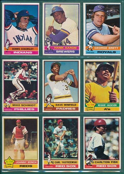 1976 Topps Partial Set (614/660) Plus Traded W/ Eckersley, Rookie