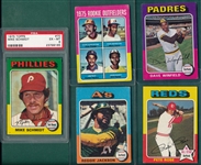 1975 Topps Lot of (15) Hall of Famers W/ Rice, Rookie & Schmidt PSA 