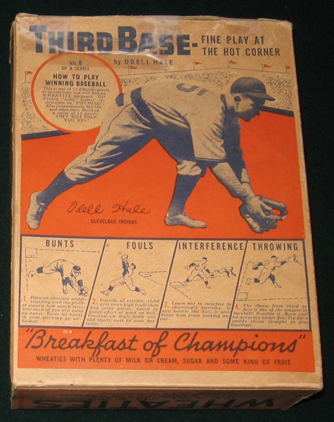 1936 Wheaties Series 8 Complete Box W/ Odell Hale