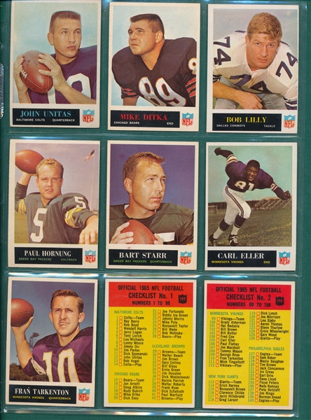 1965 Philadelphia Football Complete Set W/ Checklists (190)