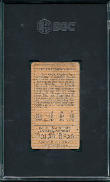 1911 T205 Ty Cobb Polar Bear PSA 1