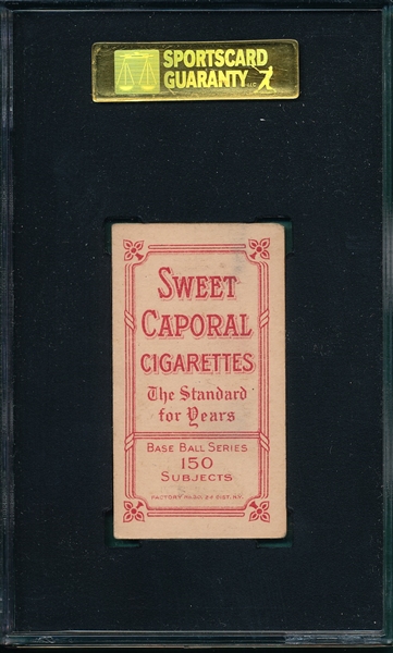 1909-1911 T206 Mathewson, White Cap, Sweet Caporal Cigarettes SGC 40