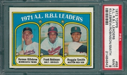 1972 Topps #88 AL RBI Leaders W/ Killebrew & Frank Robinson PSA 9 