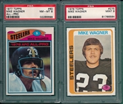 1977/78 Topps Football Mike Wagner, Lot of (2), W/ PSA 9