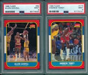 1986 Fleer Basketball #62 Leavell & #114 Toney, Lot of (2) PSA 9 