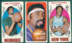 1969-70 Topps Basketball Lot of (9) W/ Chamberlin & Alcindor, Rookie