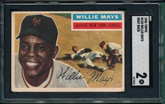 1956 Topps #130 Willie Mays SGC 2 *Gray*