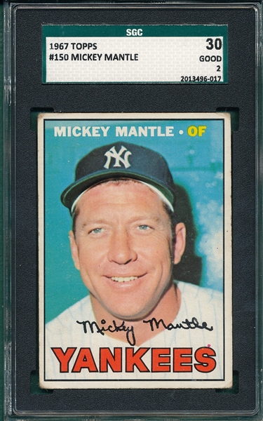 1967 Topps #150 Mickey Mantle SGC 30
