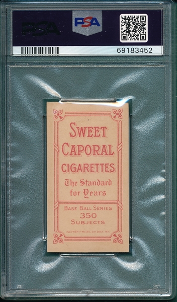 1909-1911 T206 Huggins, Portrait, Sweet Caporal Cigarettes PSA 5