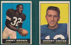 1961 Topps Football Lot of (7) W/ Unitas & Brown
