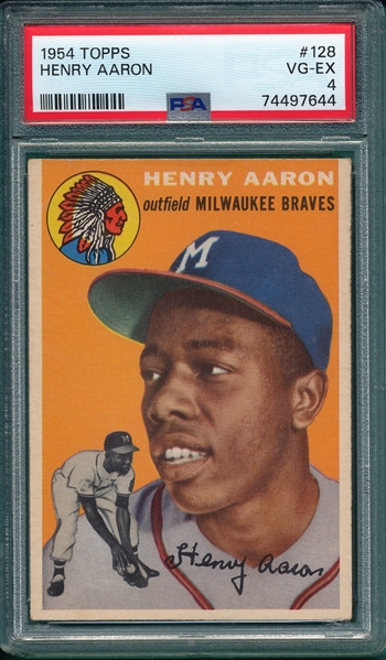 1954 Topps #128 Henry Aaron PSA 4 *Rookie*