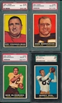 1961 Topps Football Lot of (4) W/ #152 Youngelman PSA 8