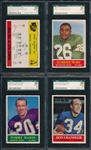 1964 Philadelphia Football Lot of (4) W/ #112 Van Brocklin SGC 88