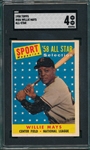 1958 Topps #486 Willie Mays, AS, SGC 4