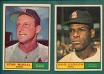 1961 Topps #211 Gibson & #290 Musial, Lot of (2)