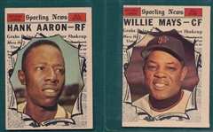 1961 Topps #577 Aaron, AS & #579 Mays, AS, Lot of (2)
