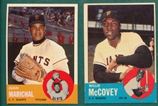 1963 Topps #440 Marichal & #490 McCovey, Lot of (2) 