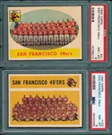1958/60 Topps Football 49ers Team Cards, Lot of (2) PSA 8