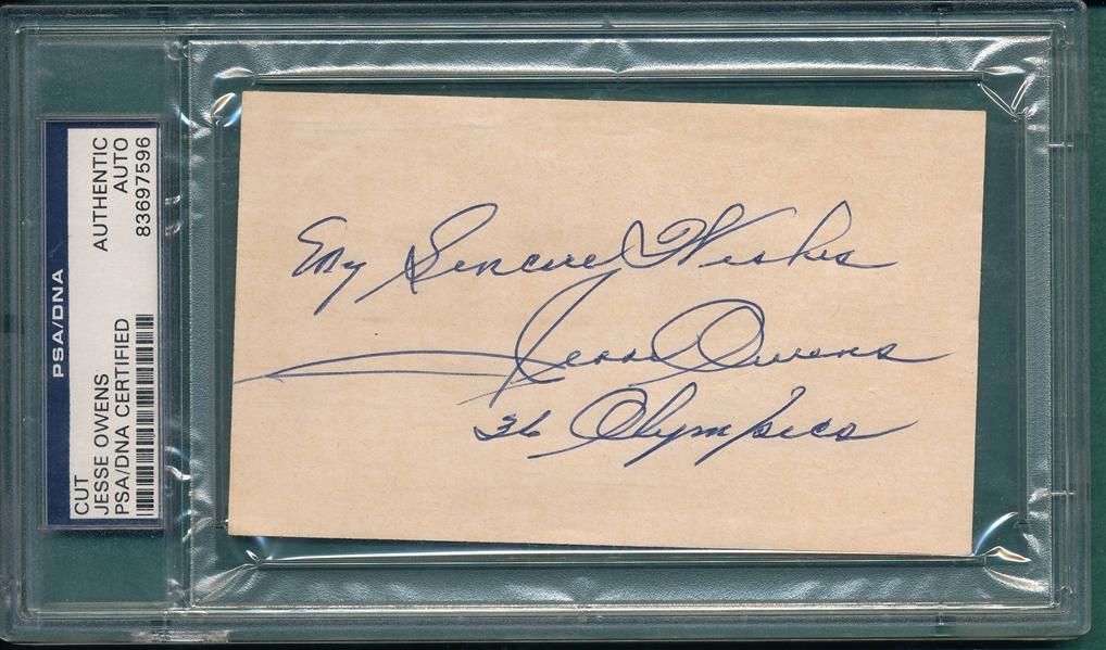 Jesse Owens, Cut Signature, PSA/DNA Authentic