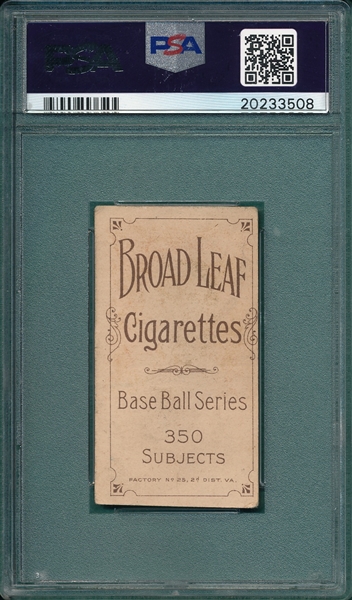 1909-1911 T206 Fred Mitchell Broad Leaf Cigarettes PSA 2