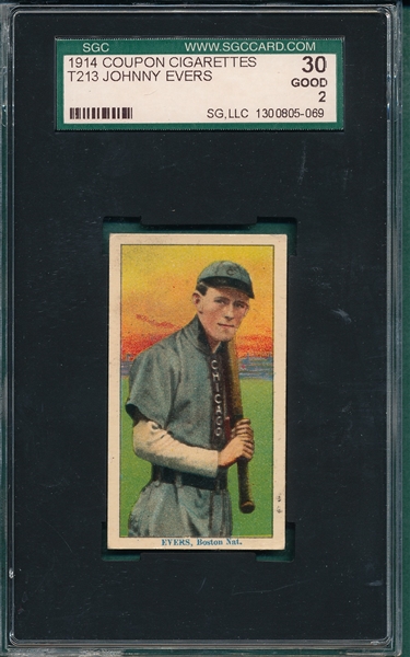 1914 T213-2 Evers Coupon Cigarettes SGC 30