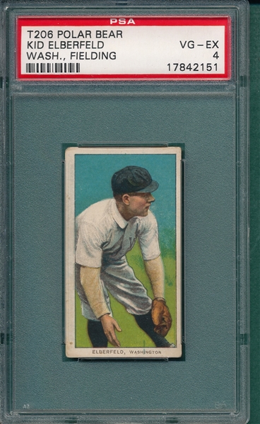1909-1911 T206 Elberfeld, Fielding, Polar Bear PSA 4