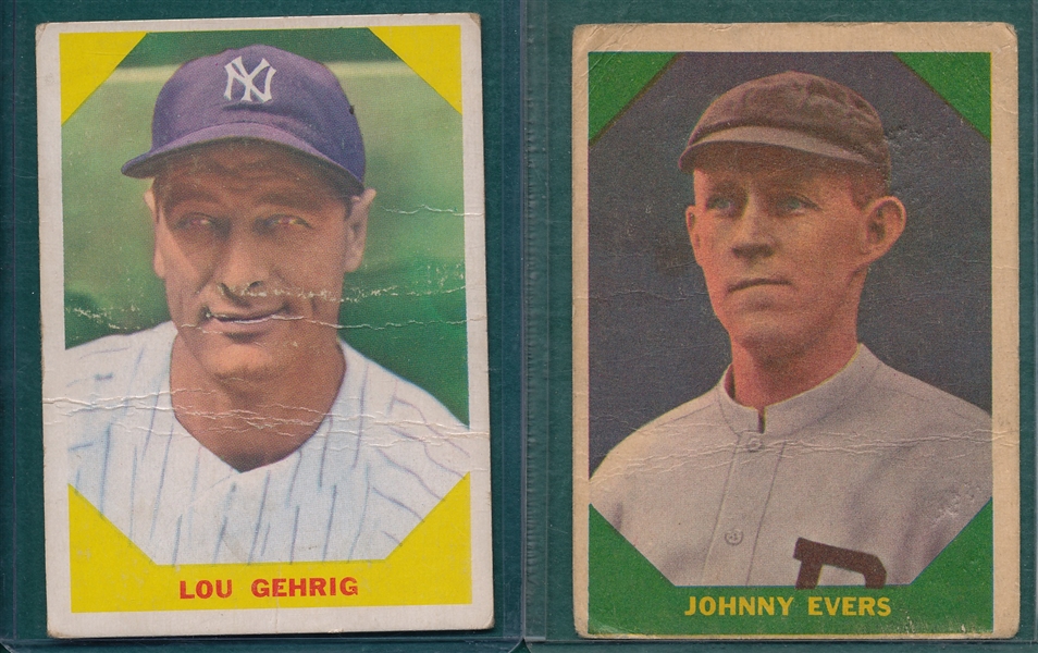 1960 Fleer Evers and Gehrig, Lot of (2)