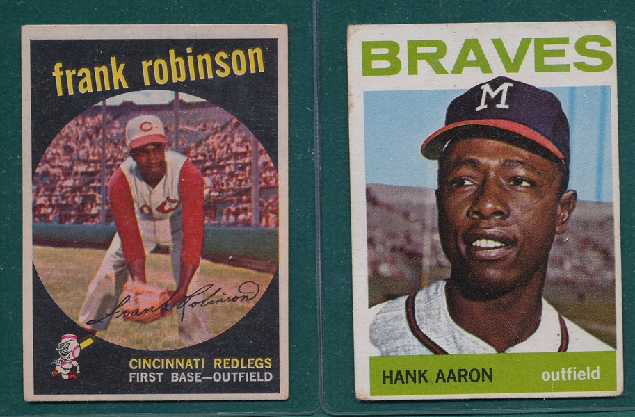 1959 Topps #435 F. Robinson & 1964 Topps #300 Aaron, Lot of (2)