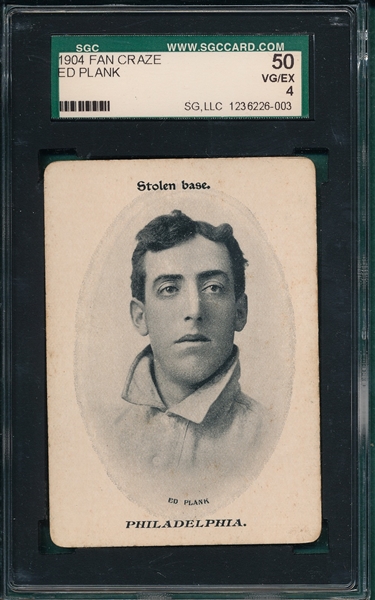 1906 Fan Craze NL Ed Plank SGC 50