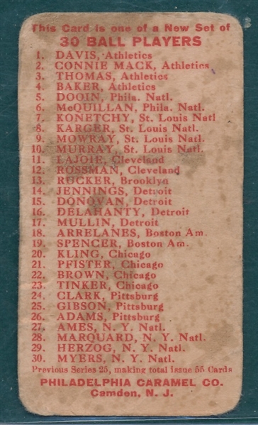1910 E96 Marquard Philadelphia Caramel Co. 