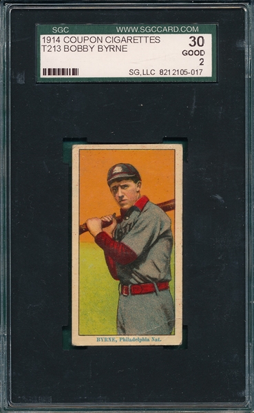 1914 T213-2 Byrne Coupon Cigarettes SGC 30