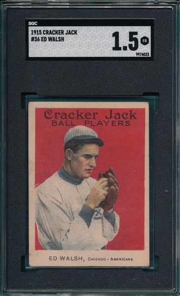 1915 Cracker Jack #36 Ed Walsh SGC 1.5