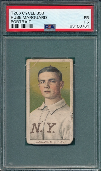 1909-1911 T206 Marquard, Portrait, Cycle Cigarettes, PSA 1.5