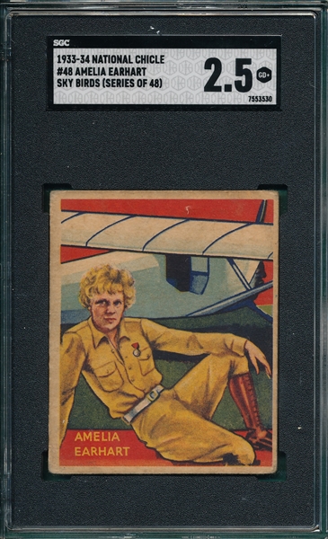 1933-34 Sky Birds #48 Amelia Earhart National Chicle SGC 2.5