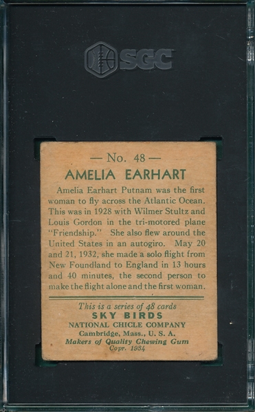 1933-34 Sky Birds #48 Amelia Earhart National Chicle SGC 2.5