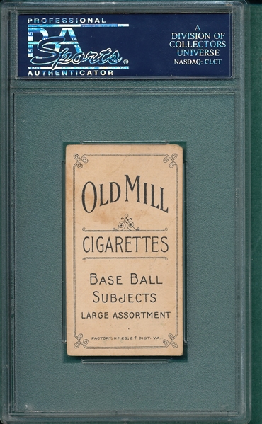 1909-1911 T206 Marquard, Follow Through, Old Mill Cigarettes PSA 1