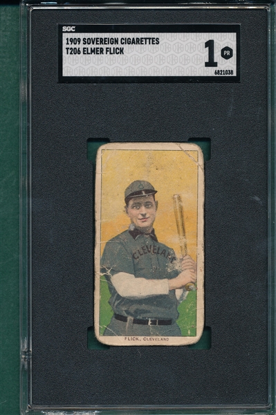1909-1911 T206 Flick Sovereign Cigarettes SGC 1