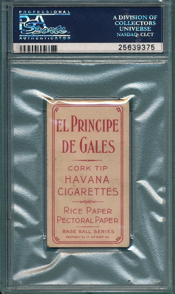 1909-1911 T206 Griffith, Batting, El Principe De Gales PSA 3.5