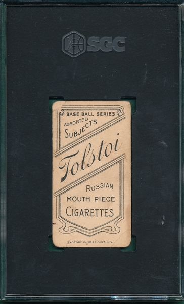 1909-1911 T206 McGraw, Portrait with Cap, Tolstoi Cigarettes SGC 1