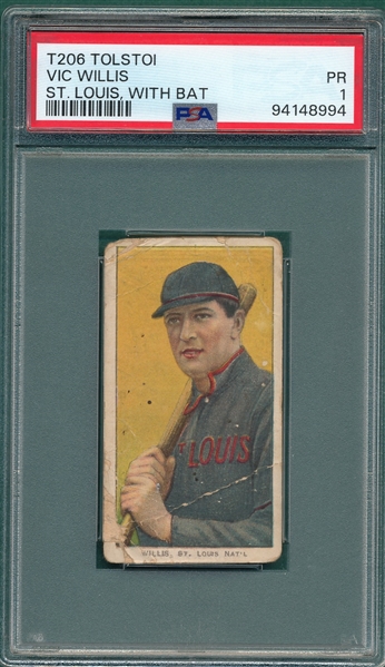 1909-1911 T206 Willis, Batting, Tolstoi Cigarettes PSA 1